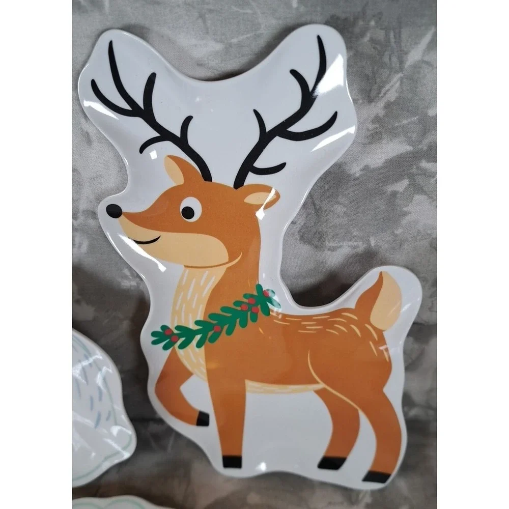 Target Wondershop Santa, Reindeer, Polar Bear Melamine Plates Set of 3